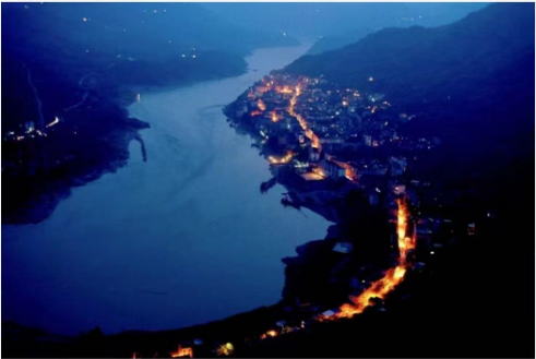 老屏山俯瞰夜景 — 屏山老县城